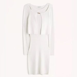 Mini sweater dress with cardigan set